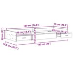 vidaXL Cadre de lit Gris Sonoma 75 x 190 cm Bois d'ingénierie