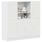 vidaXL Ensemble d'armoires de cuisine 3 Pièces blanc bois d'ingénierie