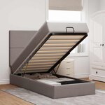 vidaXL Cadre de lit ottoman avec matelas taupe 100x200 cm tissu