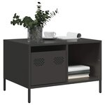 vidaXL Table basse noir 68 5x50x43 5 cm acier laminé à froid