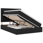 vidaXL Lit de rangement LED avec matelas Noir 140 x 190 cm Tissu