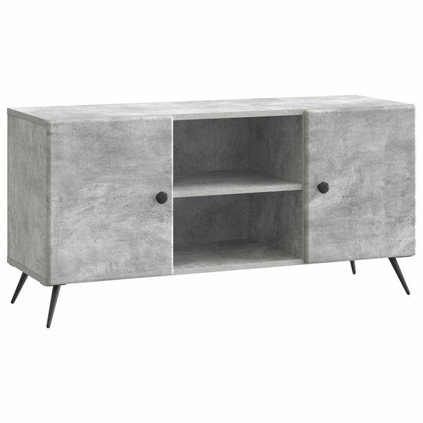 vidaXL Meuble TV Gris béton 102 x 34 5 x 50 cm Bois d'ingénierie