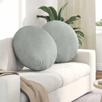 vidaXL Coussins de siège 2 Pièces Gris clair Ø 40 x 13 cm Velours