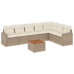 vidaXL Salon de jardin avec coussins 8 Pièces beige résine tressée