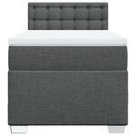 vidaXL Sommier à lattes de lit avec matelas Gris foncé 100x200cm Tissu