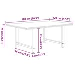 vidaXL Table à manger marron clair bois de chêne massif rectangulaire