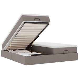 VidaXL Cadre de lit ottoman avec matelas taupe 160x200 cm tissu