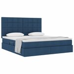 vidaXL Lit avec rangement et matelas Bleu 180 x 200 cm tissu