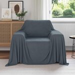vidaXL Couvertures à jeter 6 Pièces Gris foncé 210 x 140 cm Toison