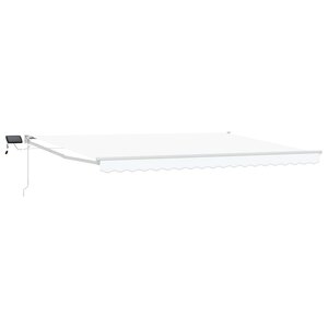 vidaXL Store rétractable manuel avec LEDs Blanc 4 5 × 3 m