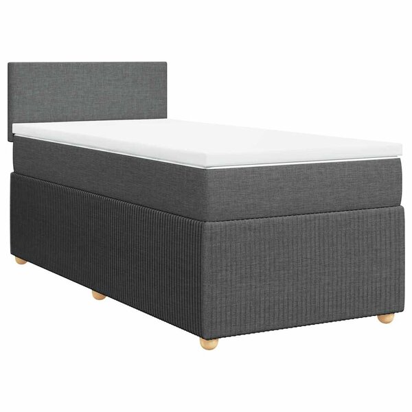 vidaXL Sommier à lattes de lit et matelas Gris foncé 90x190 cm Tissu