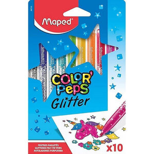 10 feutres de coloriage - Encre à paillettes - Assortiment - Maped - Color'peps Glitter