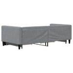 vidaXL Lit de jour avec gigogne et tiroirs gris clair 90x200 cm tissu