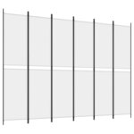 vidaXL Cloison de séparation 6 panneaux Blanc 300x220 cm Tissu