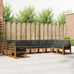 vidaXL Ensemble de canapés d'extérieur 10 Pièces Naturel et Anthracite