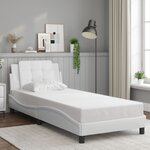 vidaXL Cadre de lit avec lumières LED blanc 80x200 cm similicuir