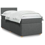 vidaXL Sommier à lattes de lit et matelas Gris foncé 90x190 cm Tissu
