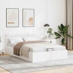 vidaXL Cadre de lit à rangement hydraulique sans matelas avec LED