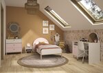 Lit simple 90x200 cm rose blanc