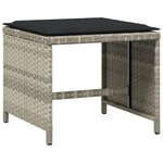 vidaXL Ensemble à manger de jardin et coussins 9 Pièces gris clair rotin