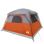 vidaXL Tente de camping de cabine 4 personnes orange imperméable
