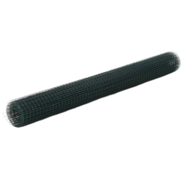 vidaXL Grillage Acier avec revêtement en PVC 25x1 5 m Vert