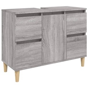 vidaXL Meuble d'évier sonoma gris 80x33x60 cm bois d'ingénierie