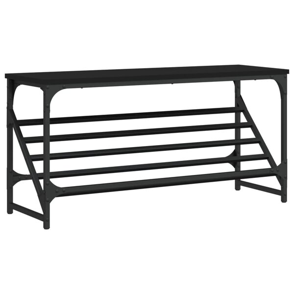 vidaXL Étagère à chaussures noir 90x30x45 cm bois d'ingénierie