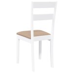 vidaXL Chaises à manger coussins 2 Pièces blanc bois massif caoutchouc