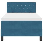 Lit box spring vidaXL avec matelas bleu foncé 100x200 cm en velours