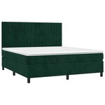 vidaXL Sommier à lattes de lit matelas et LED Vert foncé 180x200 cm