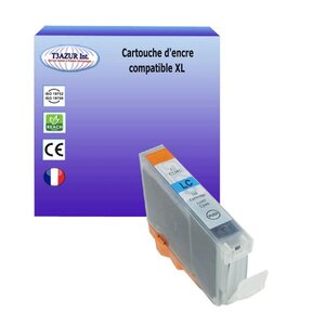 Cartouche compatible avec Canon Pixma iP6600D, iP6700D, MP970, PRO 9000, PRO 9000 Mark II remplace Canon CLI-8 Photo Cyan - T3AZUR