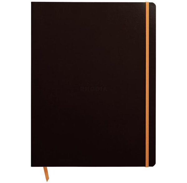 cahier souple BLACK A4+ ligné 160p pap ivoire 90g RHODIA
