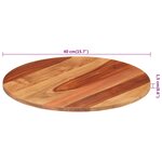 vidaXL Dessus de table Bois solide Rond 15-16 mm 40 cm
