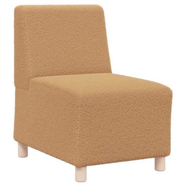 vidaXL Fauteuil sans accoudoirs beige 55 cm tissu imitation laine bouclée