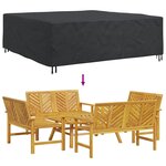 vidaXL Housse pour mobilier d'extérieur Noir 220 x 220 x 70 cm 210D