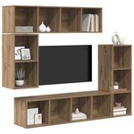 vidaXL Ensemble meuble TV 4 Pièces Chêne artisanal Bois d'ingénierie
