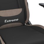 vidaXL Chaise de jeu Noir et taupe Tissu