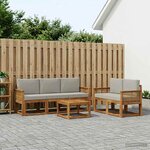 vidaXL Ensemble de canapés d'extérieur 6 pc Naturel et gris clair