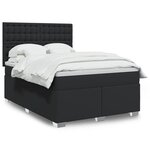 vidaXL Sommier à lattes de lit avec matelas Noir 140x190 cm Similicuir