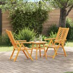 vidaXL Ensemble bistro de jardin 3 Pièces Marron Bois d'acacia massif