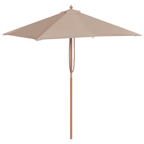 vidaXL Parasol d'extérieur avec mât en bois 150x200 cm taupe