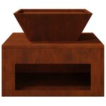 vidaXL Braise Rouillé 50 x 50 x 40 cm Acier patiné