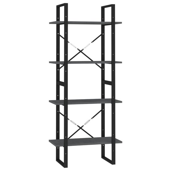 vidaXL Bibliothèque à 4 niveaux Gris 60x30x140 cm Bois de pin massif