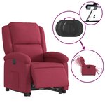 vidaXL Fauteuil inclinable électrique rouge bordeaux velours