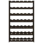 vidaXL Casier à bouteilles pour 42 bouteilles noir bois pin solide