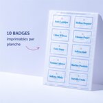 Boite de 200 badges adhésifs 50 x 80 mm Tissu Blanc Liseré bleu AVERY