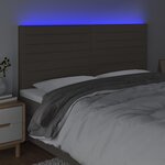 vidaXL Tête de lit à LED Taupe 180x5x118/128 cm Tissu