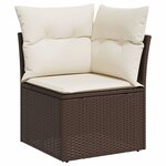 vidaXL Salon de jardin 8 Pièces avec coussins marron résine tressée