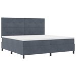 Lit coffre vidaXL avec matelas et LED gris foncé 200x200 cm en velours